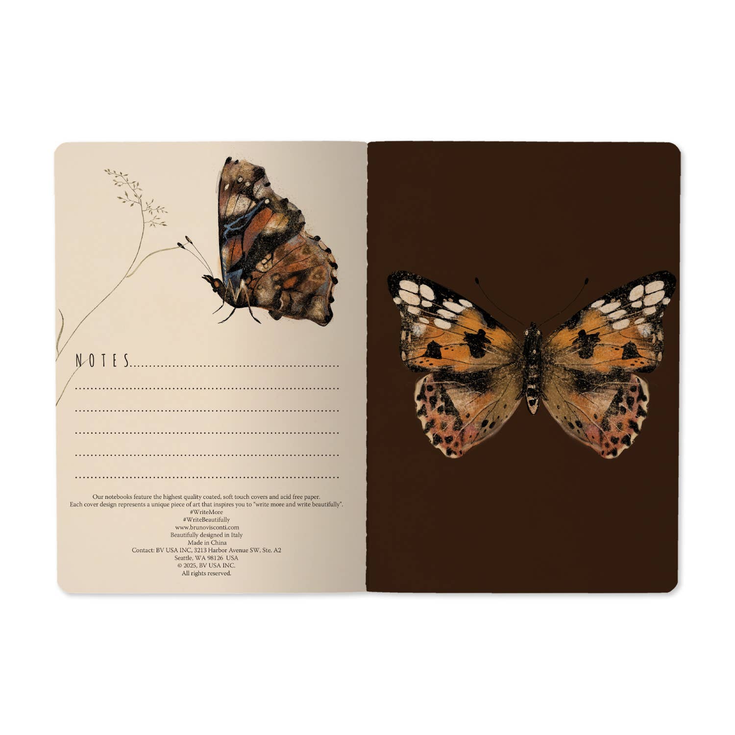 A5 Butterflies on Blush