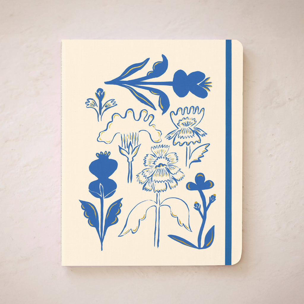 Blue Flower Seedlings Sewn Trio Notebook Set