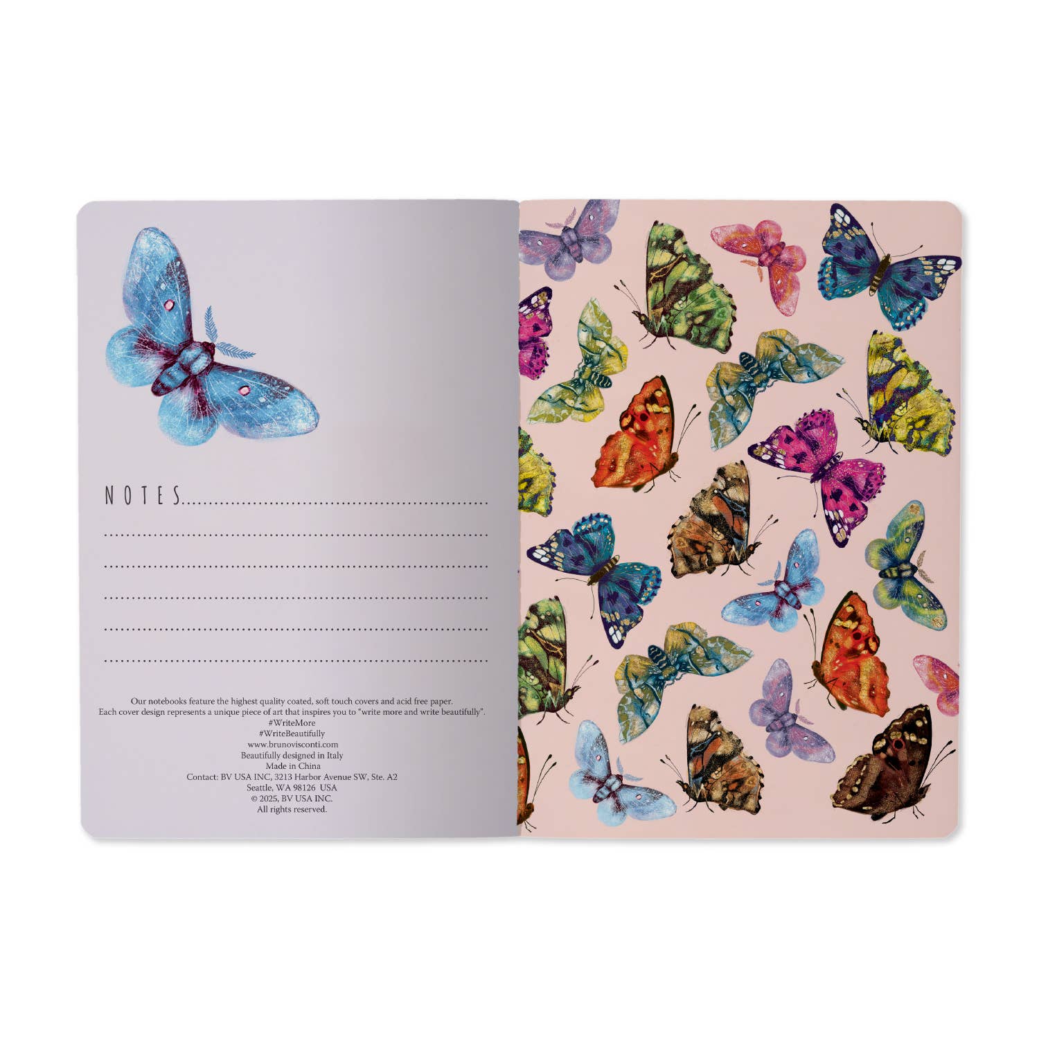 A5 Butterflies on Blue